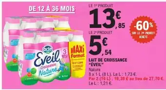 E.Leclerc Lait de Croissance “Éveil” offre