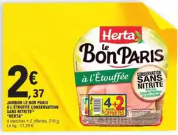 E.Leclerc JAMBON LE BON PARIS À L'ÉTOUFFÉE CONSERVATION SANS NITRITE offre