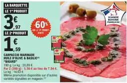 E.Leclerc CARPACCIO MARINADE HUILE D'OLIVE & BASILIC offre