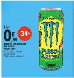 E.Leclerc Boisson Énergisante Rio Punch “Monster” offre