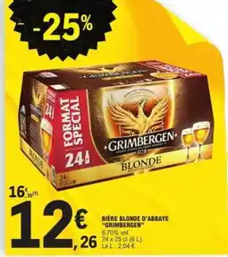 E.Leclerc BIÈRE BLONDE D'ABBAYE 'GRIMBERGEN' offre