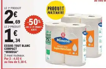 E.Leclerc ESSUIE-TOUT BLANC COMPACT “MIMOSA” offre