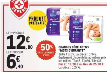 E.Leclerc CHANGES BÉBÉ ACTIV+ 'MOTS D'ENFANTS' offre