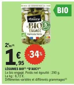 E.Leclerc LÉGUMES BIO 'D'AUCY' offre