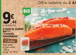 E.Leclerc 2 PAVÉS DE SAUMON BIO offre