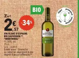 E.Leclerc Vin Blanc d'Espagne Bio Sauvignon 'Montmirel' offre
