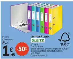E.Leclerc Classeur à levier LEITZ offre
