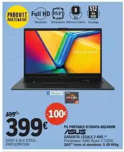E.Leclerc PC PORTABLE R1504FA-BQ2489W offre