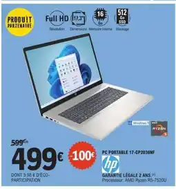 E.Leclerc PC PORTABLE 17-CP2036NF offre