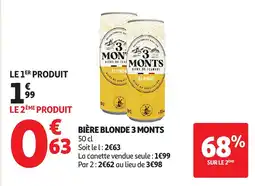 Auchan 3 MONTS Bière blonde offre