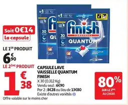 Auchan FINISH Capsule lave vaisselle quantum offre