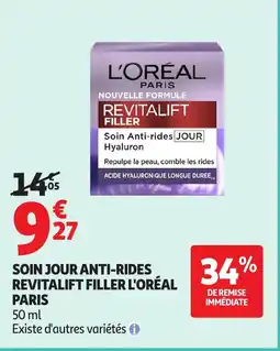 Auchan L'ORÉAL PARIS Soin jour anti-rides revitalift filler offre