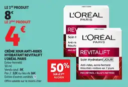 Auchan L'ORÉAL PARIS Crème jour anti-rides hydratant revitalift offre