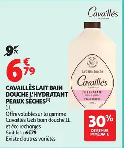 Auchan CAVAILLÈS Lait bain douche l'hydratant peaux sèches offre
