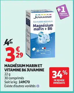 Auchan JUVAMINE Magnesium marinet vitamine b6 offre