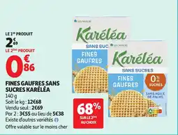 Auchan KARÉLÉA Fines gaufres sans sucres offre
