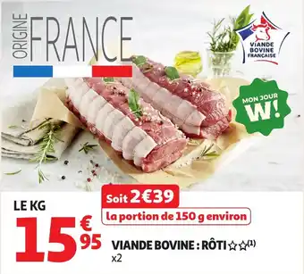 Auchan Viande bovine rôti offre
