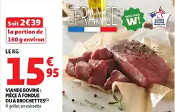 Auchan Viande bovine: pièce á fondue ou á brochettes offre
