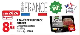 Auchan SOCOPA 4 pavés de rumsteck offre