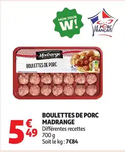 Auchan MADRANGE Boulettes de porc offre