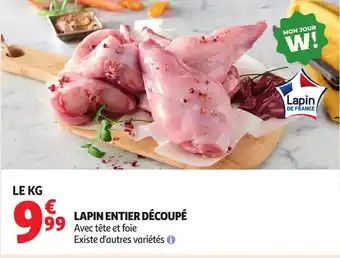 Auchan Lapin entier découpé offre