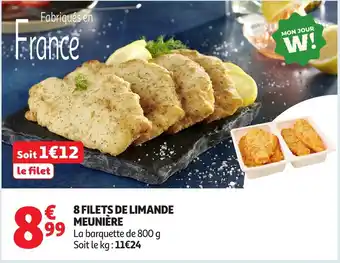 Auchan 8 filets de limande meunière offre