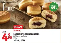 Auchan 10 beignets ronds fourrés offre