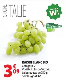 Auchan Raisin blanc bio offre