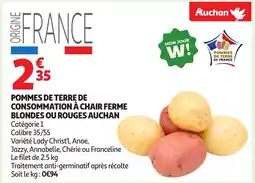 Auchan AUCHAN Pommes de terre de consommation à chair ferme blondes ou rouges offre