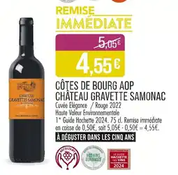 Match Château Gravette Samonac Côtes de Bourg AOP offre