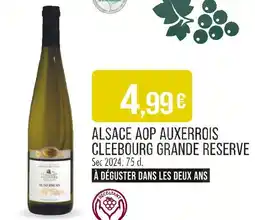 Match CLEEBOURG Alsace AOP auxerrois grande reserve offre