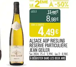 Match Jean Geiler Alsace AOP Riesling Réserve Particulière offre