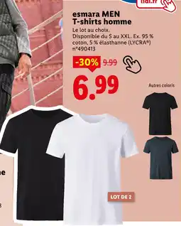Lidl ESMARA T-shirts homme offre