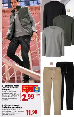 Lidl ESMARA MEN T-shirt manches longues offre