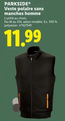 Lidl PARKSIDE Veste polaire sans manches homme offre