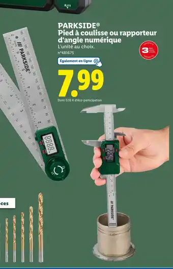 Lidl PARKSIDE Pied à coulisse ou rapporteur d'angle numérique offre