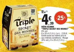 E.Leclerc Bière blonde triple secret des moines offre