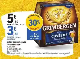 E.Leclerc Bière blonde cuvée grimbergen offre