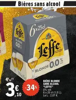 E.Leclerc Bière blonde sans alcool leffe offre