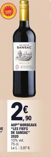 E.Leclerc Aop(2) bordeaux "les fiefs de sansac" 2020 offre