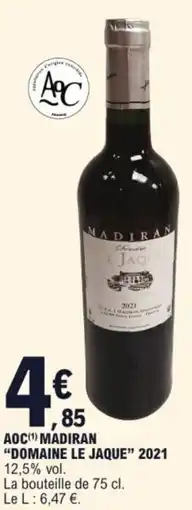E.Leclerc Aoc(1) madiran "domaine le jaque" 2021 offre