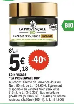 E.Leclerc Soin visage "la provencale bio" offre