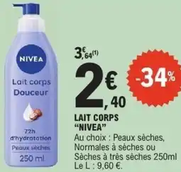 E.Leclerc Lait corps nivea offre