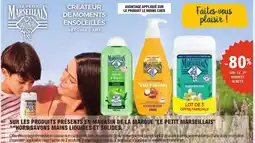 E.Leclerc Sur les produits présents en magasin de la marque le petit marseillais hors savons mains liquides et solides. offre