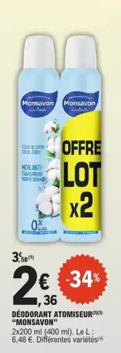E.Leclerc Déodorant atomiseur monsavon offre