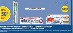 E.Leclerc Sur les produits présents en magasin de la gamme sensodyne panachable entre les différents formats possible. offre