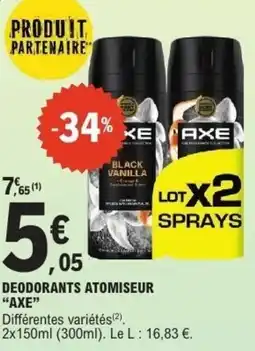 E.Leclerc Deodorants atomiseur axe offre