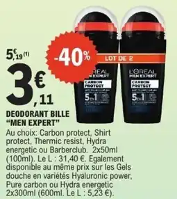 E.Leclerc Deodorant bille men expert offre