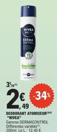 E.Leclerc Deodorant atomiseur nivea offre