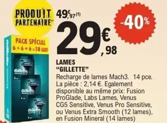 E.Leclerc Lames gillette offre